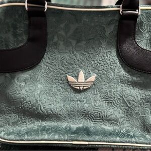 Adidas Embossed Green Floral Shoulder Bag